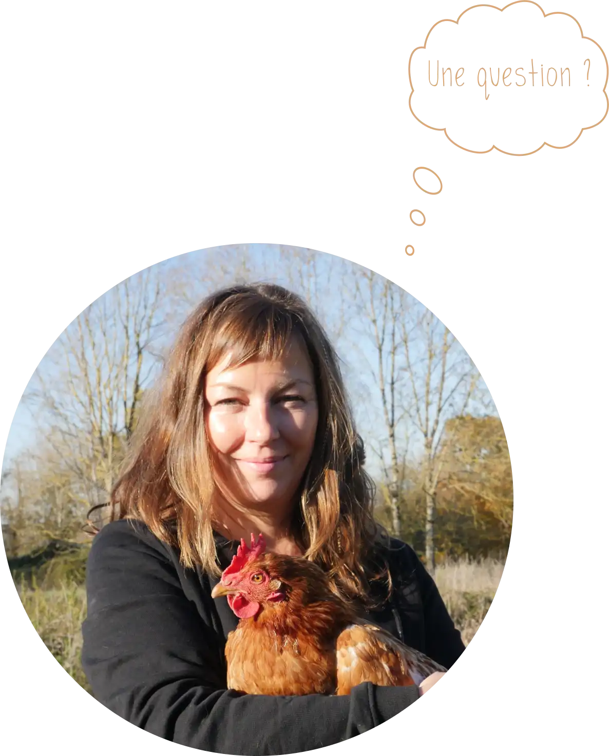  photo de vanessa avec une de ses poules